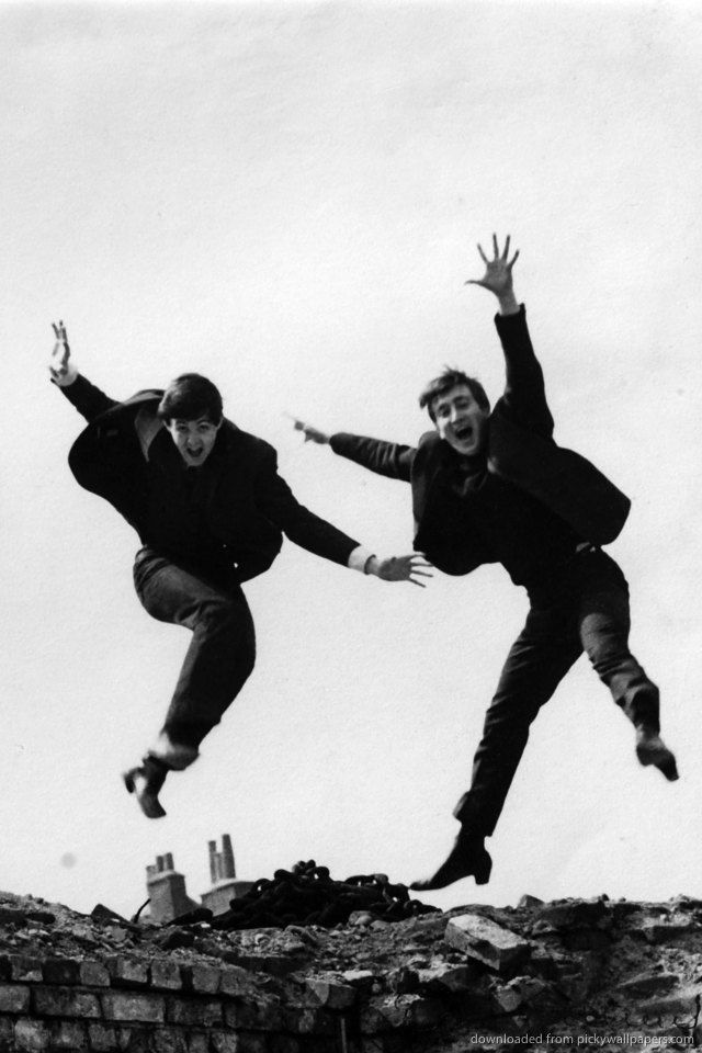 Download The Beatles Jumping Wallpaper For iPhone 4