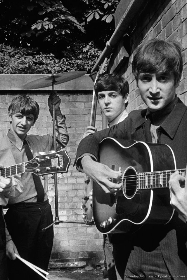 Download The Beatles In The Backyard Wallpaper For iPhone 4