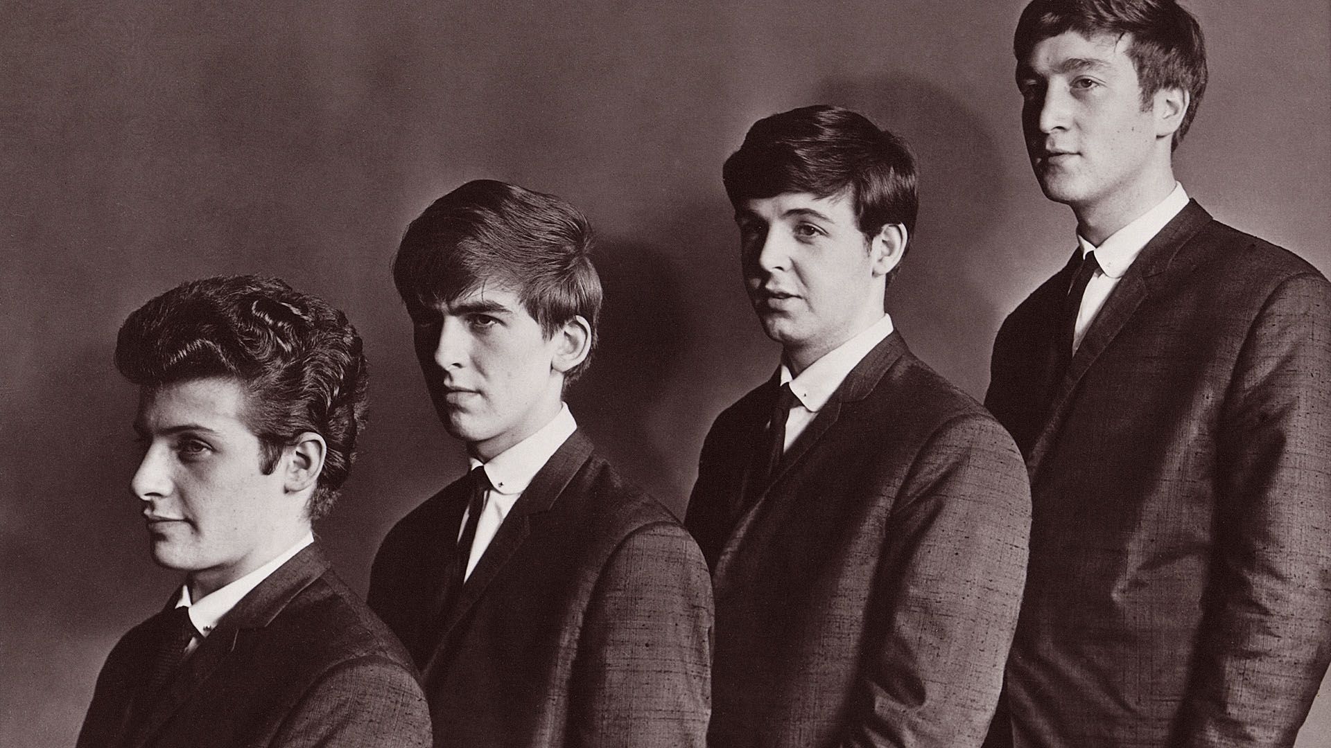 Download Wallpaper 1920x1080 The beatles, Band, Faces, Suits, Ties ...