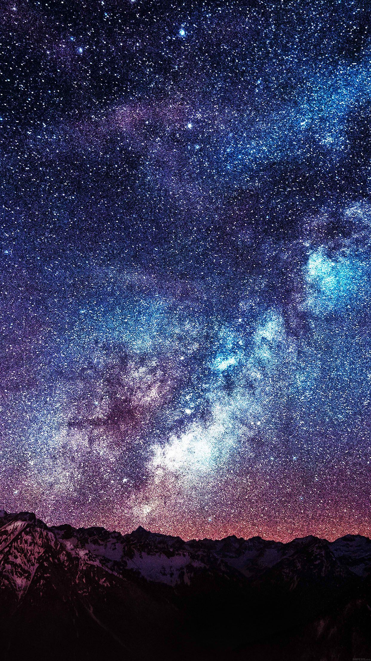 Wallpaper amazing milkyway space mountain red 34 iphone6 plus wallpaper