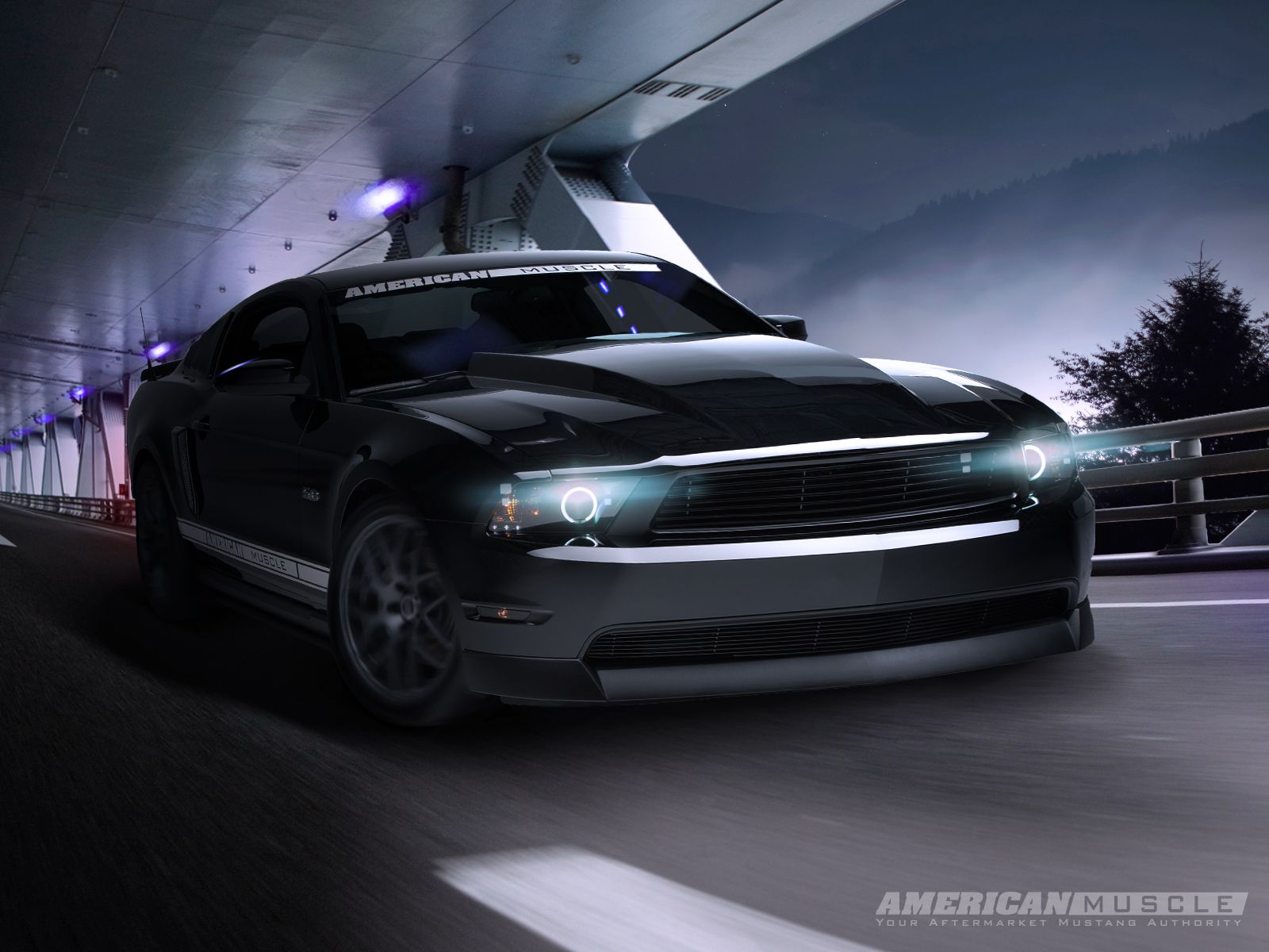Mustang Night Cruiser Desktop Background Wallpaper | Parts for Mustang