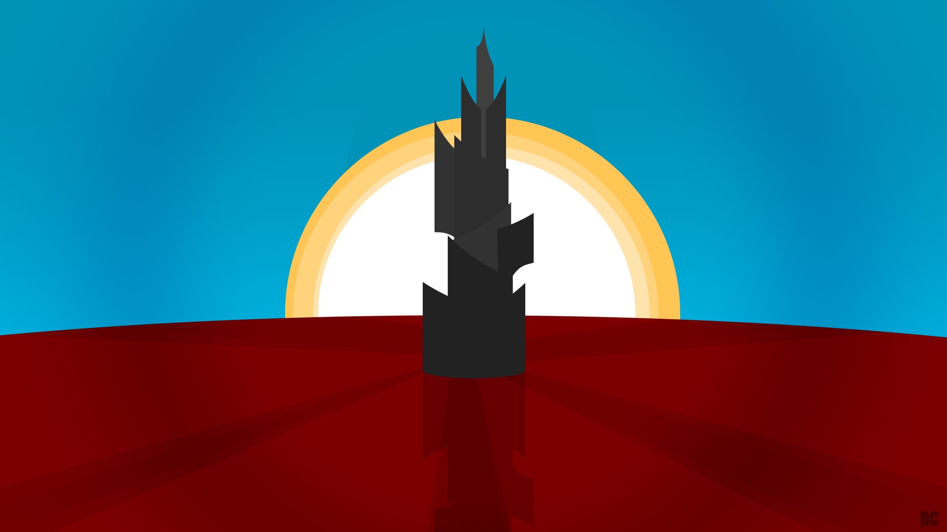 Minimalist desktop wallpaper I made, the Dark Tower. : TheDarkTower