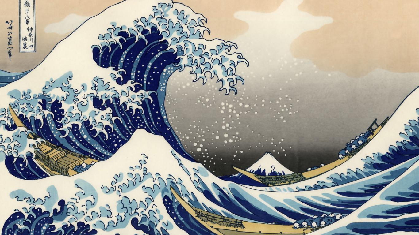Japanese katsushika hokusai the great wave off kanagawa thirty six