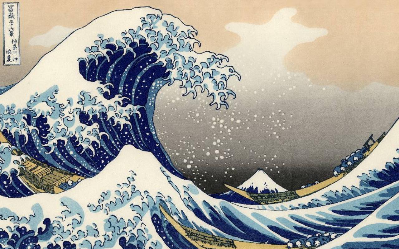 waves the great wave off kanagawa katsushika hokusai #Qj2M