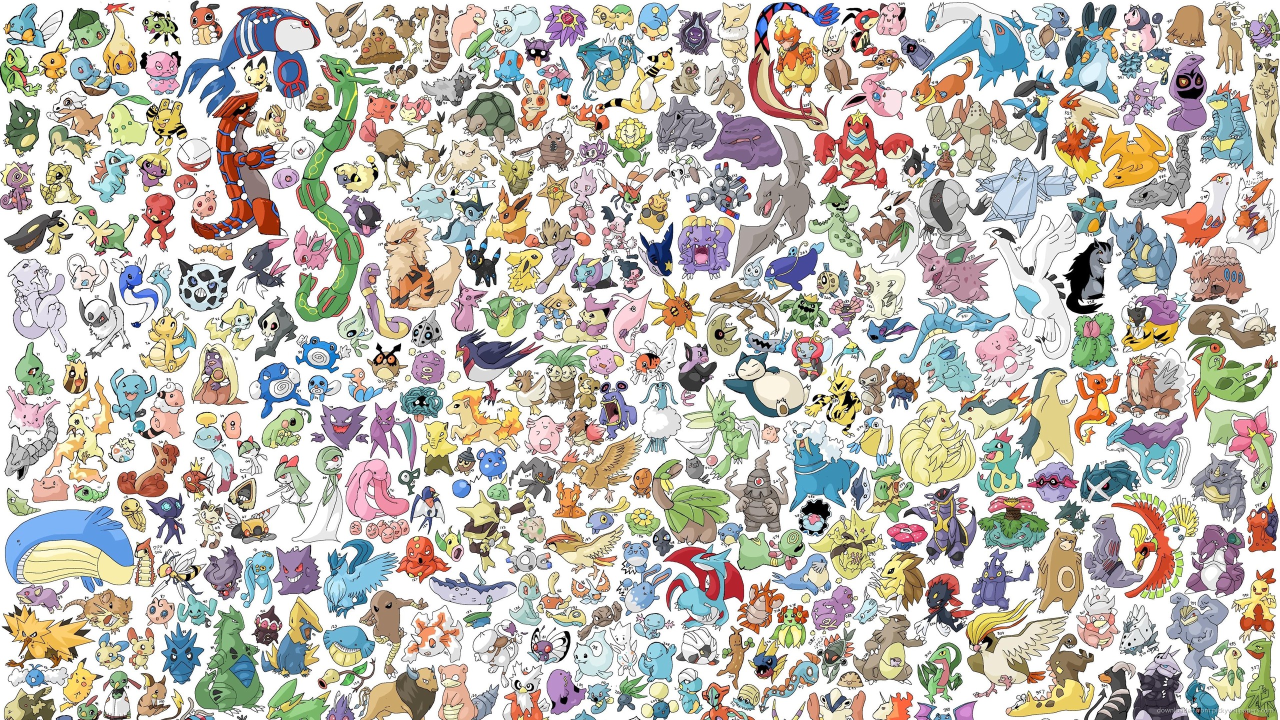 Download 2560x1440 Hundreds Of Pokemons Wallpaper