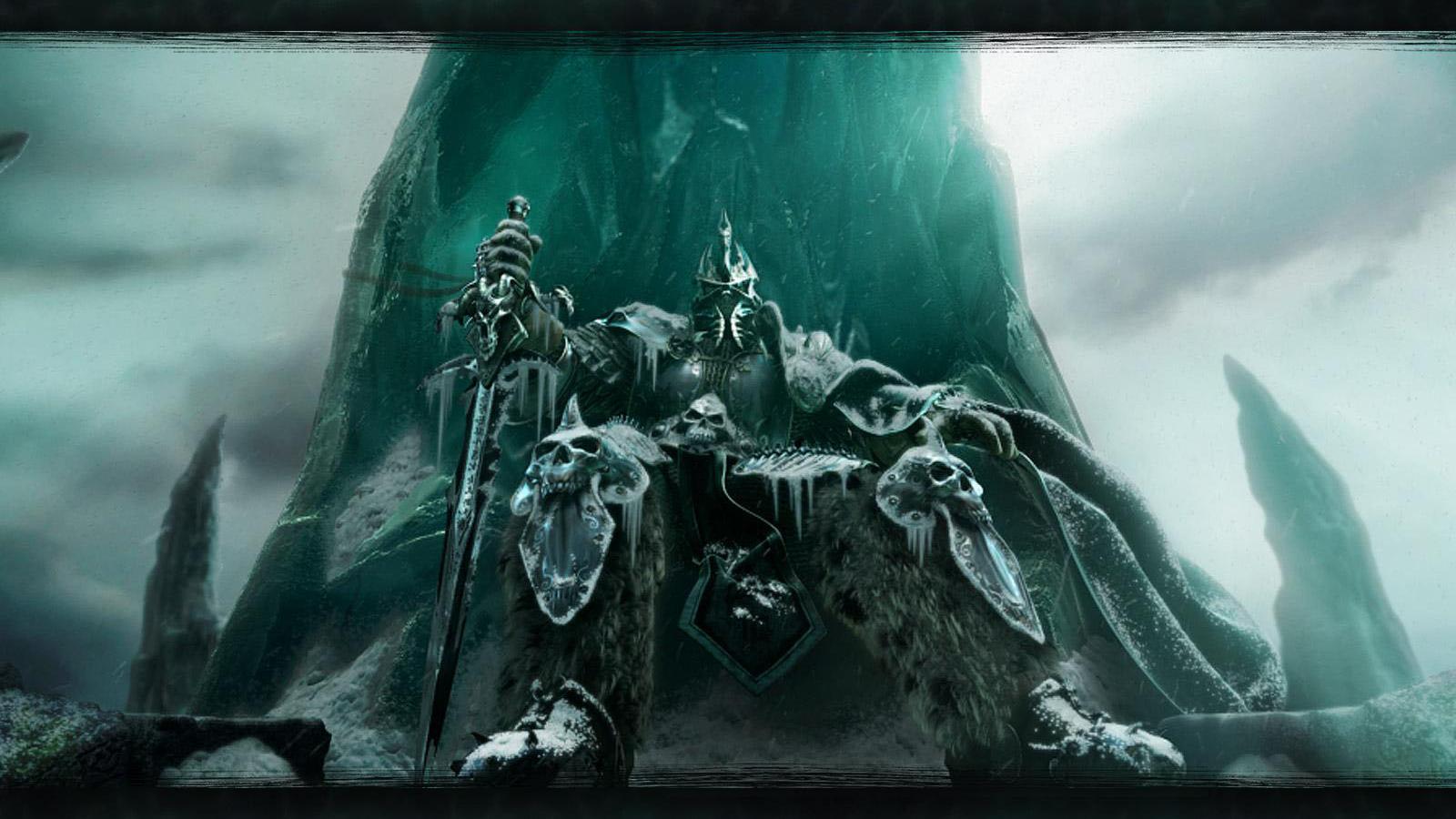 Download Wallpaper The Lich King on his throne 1600 x 900
