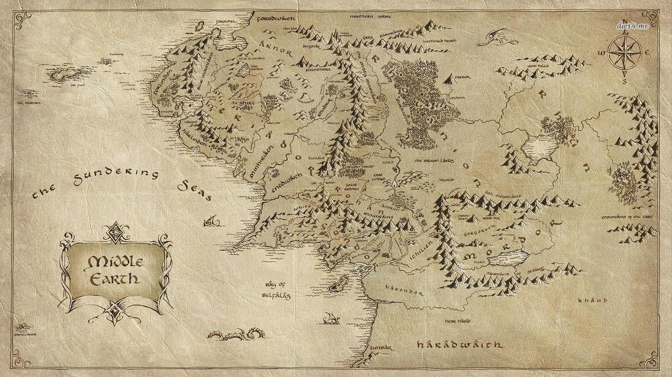 Middle Earth map - The Lord of The Rings wallpaper - Movie ...