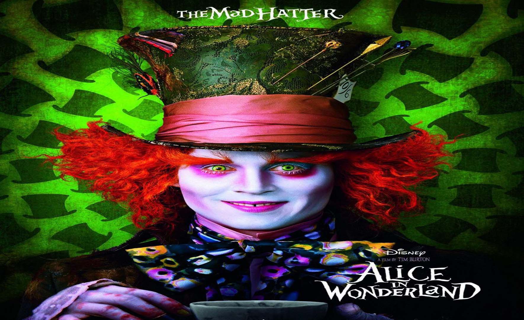 Johnny Depp As Mad Hatter In Alice In Wonderland Wallpaper