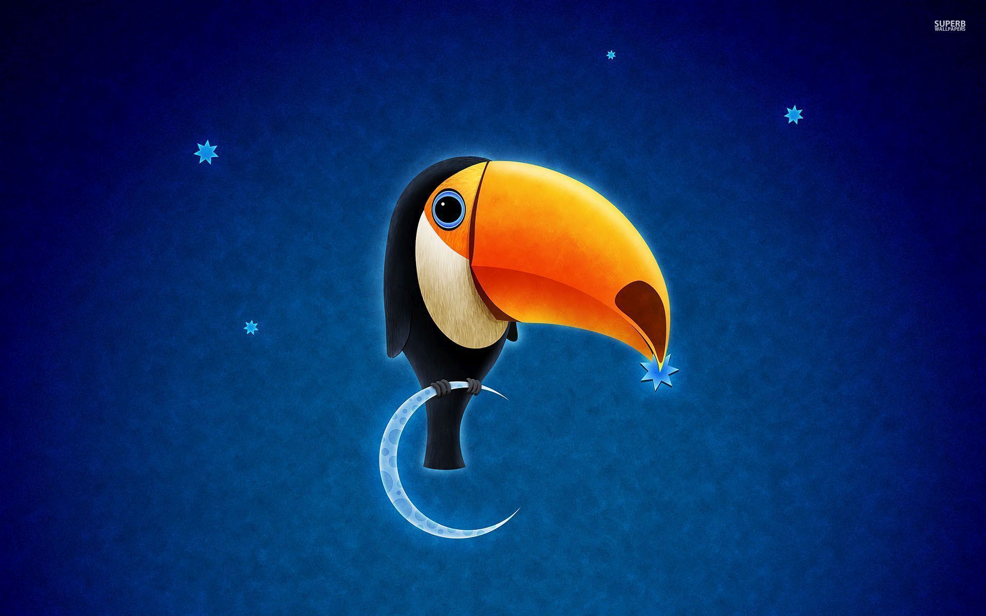 Toucan on the moon wallpaper - Artistic wallpapers - #36377