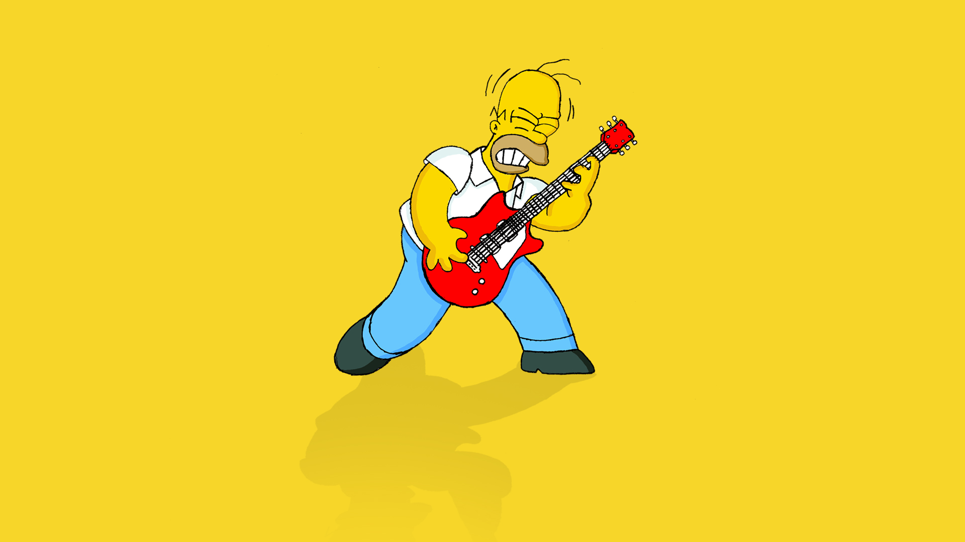 Homer The Simpsons Yellow Guitar HD wallpaper,cartoon/comic HD ...