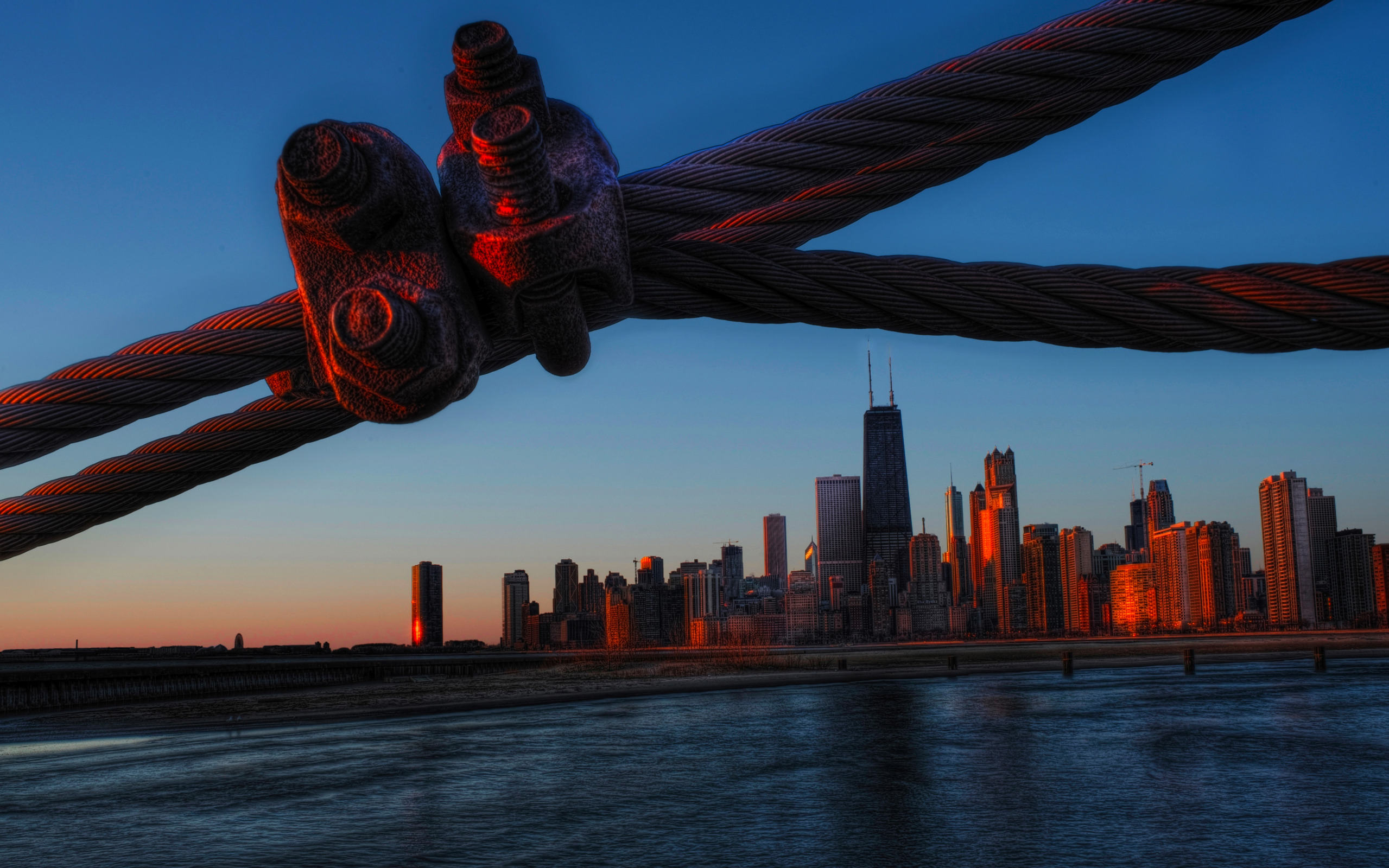 Chicago behind the Wire widescreen wallpaper | Wide-Wallpapers.NET