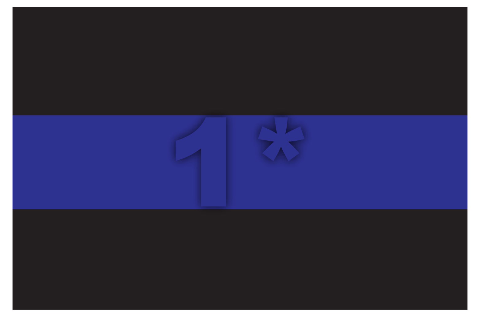 Thin Blue Line Rectangle - 1* (1 Asterisk) - Fire Safety Decals