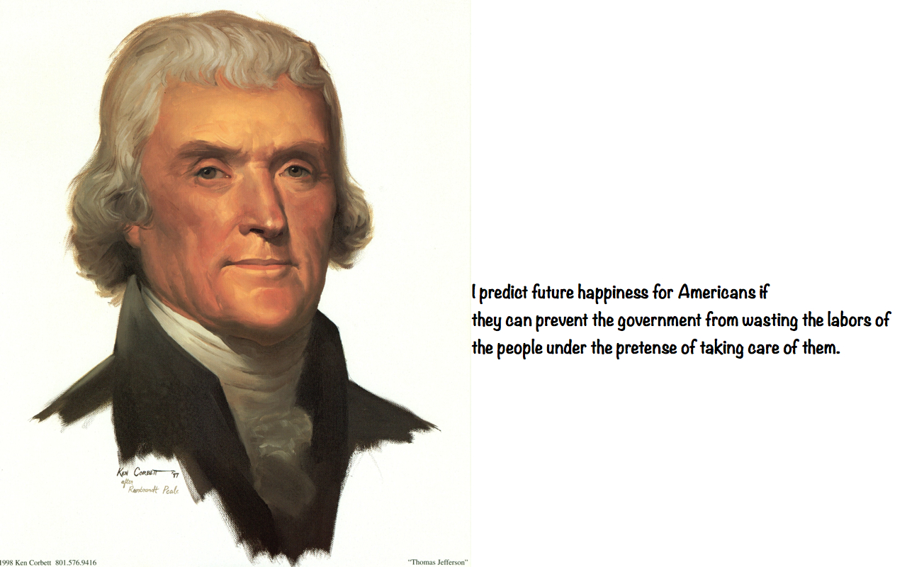 Thomas Jefferson Happiness 2 Blue Backgrounds