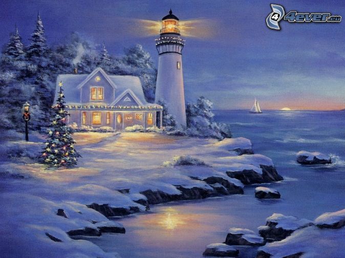 cuadros invierno on Pinterest | Thomas Kinkade, Christmas Scenes ...