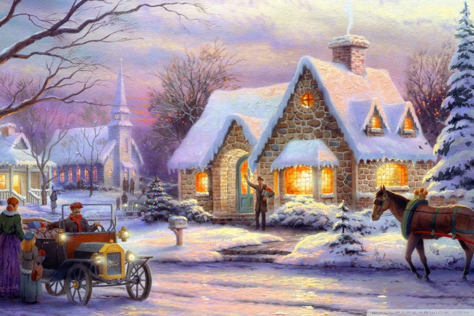 Memories Of Christmas by Thomas Kinkade HD desktop wallpaper ...