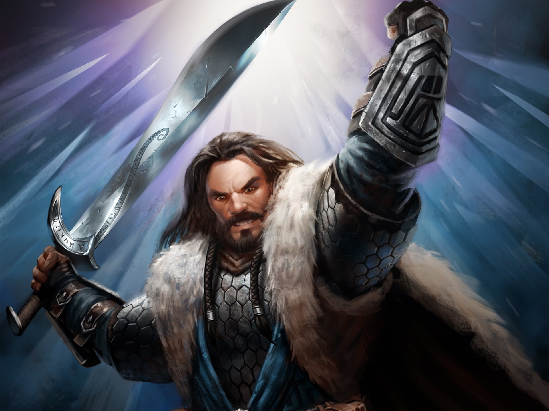 Warrior Men Guardians of Middle Earth Thorin Oakenshield Swords ...