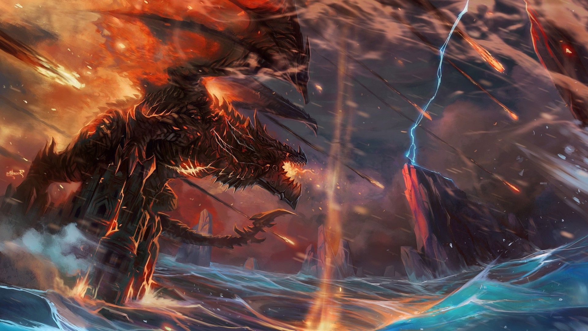 dragon, World Of Warcraft: Cataclysm, Deathwing, Thrall Wallpapers HD