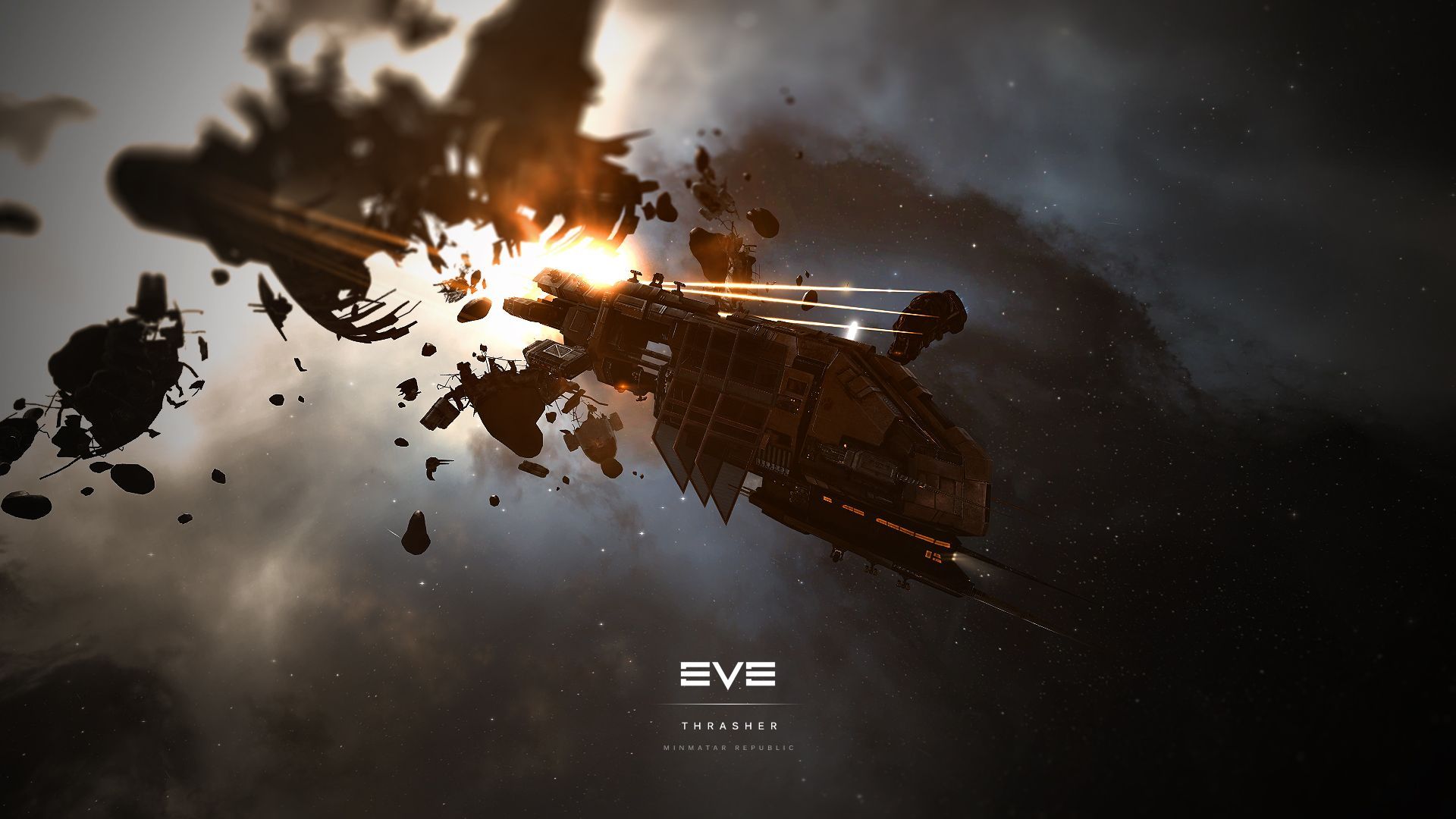 EVE Online - Minmatar Republic Thrasher Wallpaper by MVestala