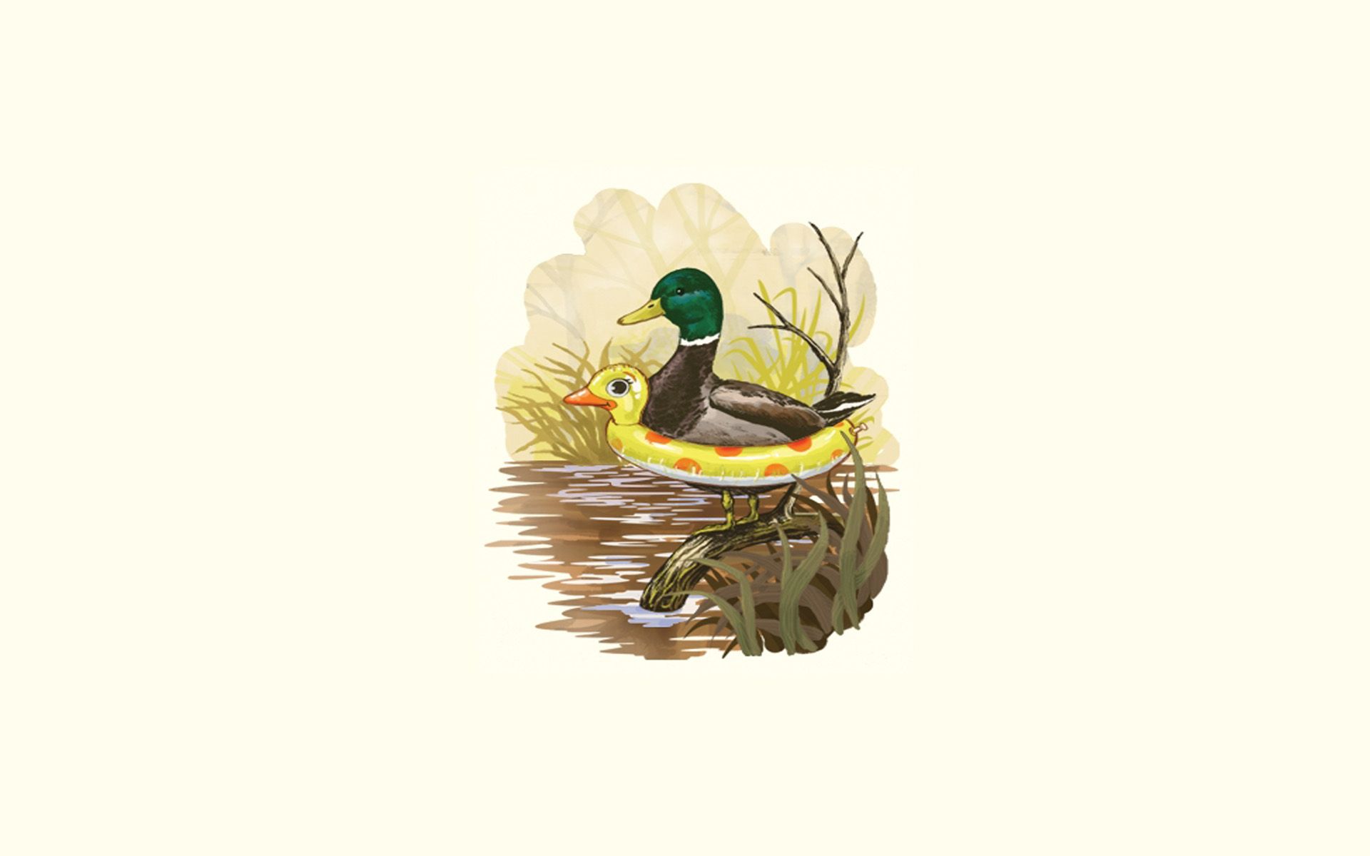 Threadless design I made into a wallpaper: Duck in Training - Imgur