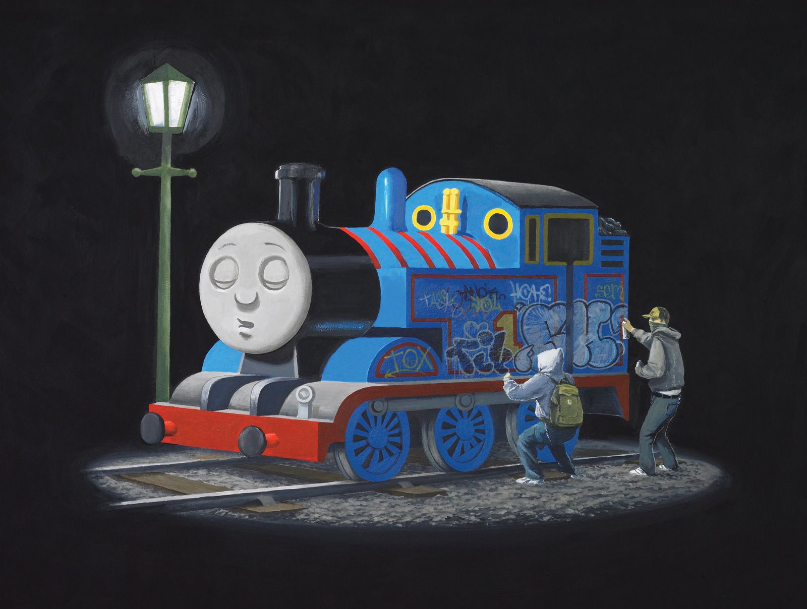 Wallpaper a day: thomas the tank engine spray painted threadless ...