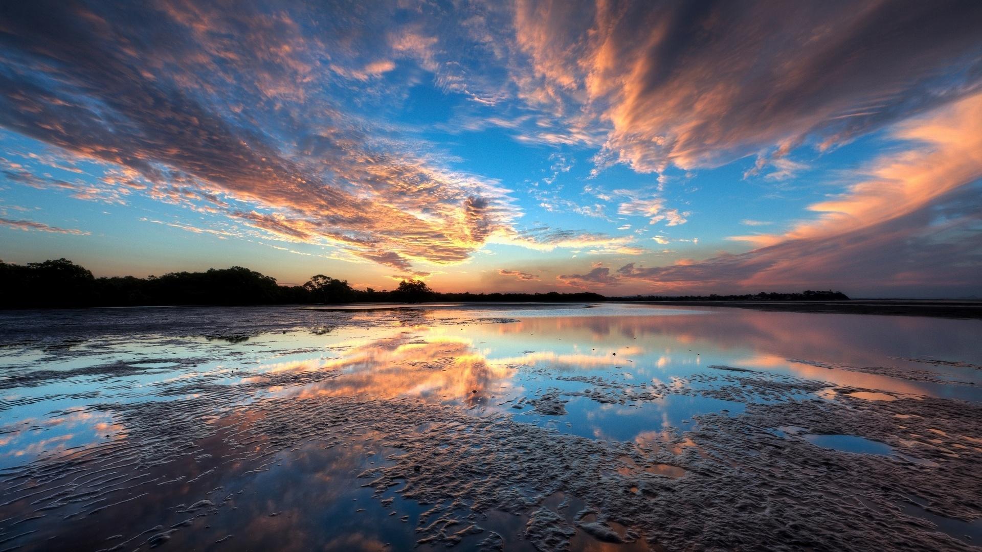 Sunset At Low Tide HD Wallpaper, get it now