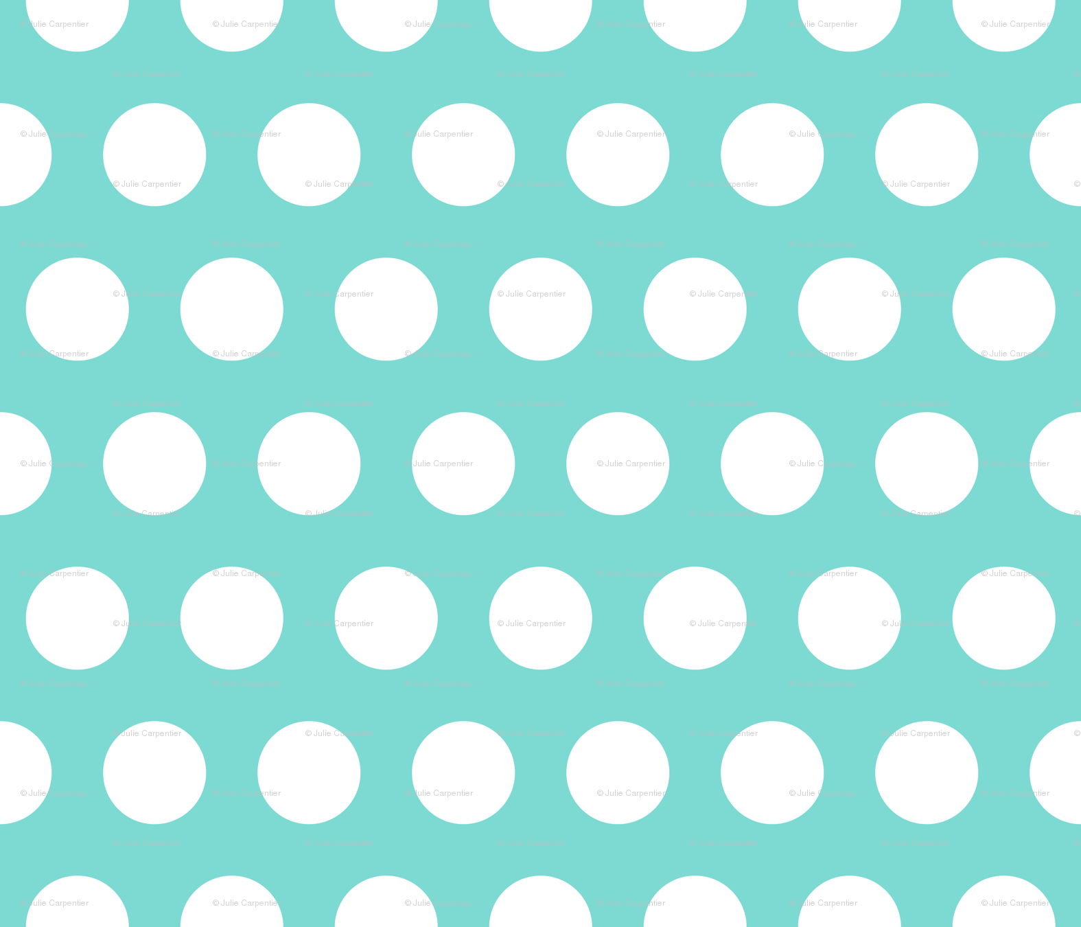 Polka Dot - White on Turquoise XL wallpaper - juliesfabrics