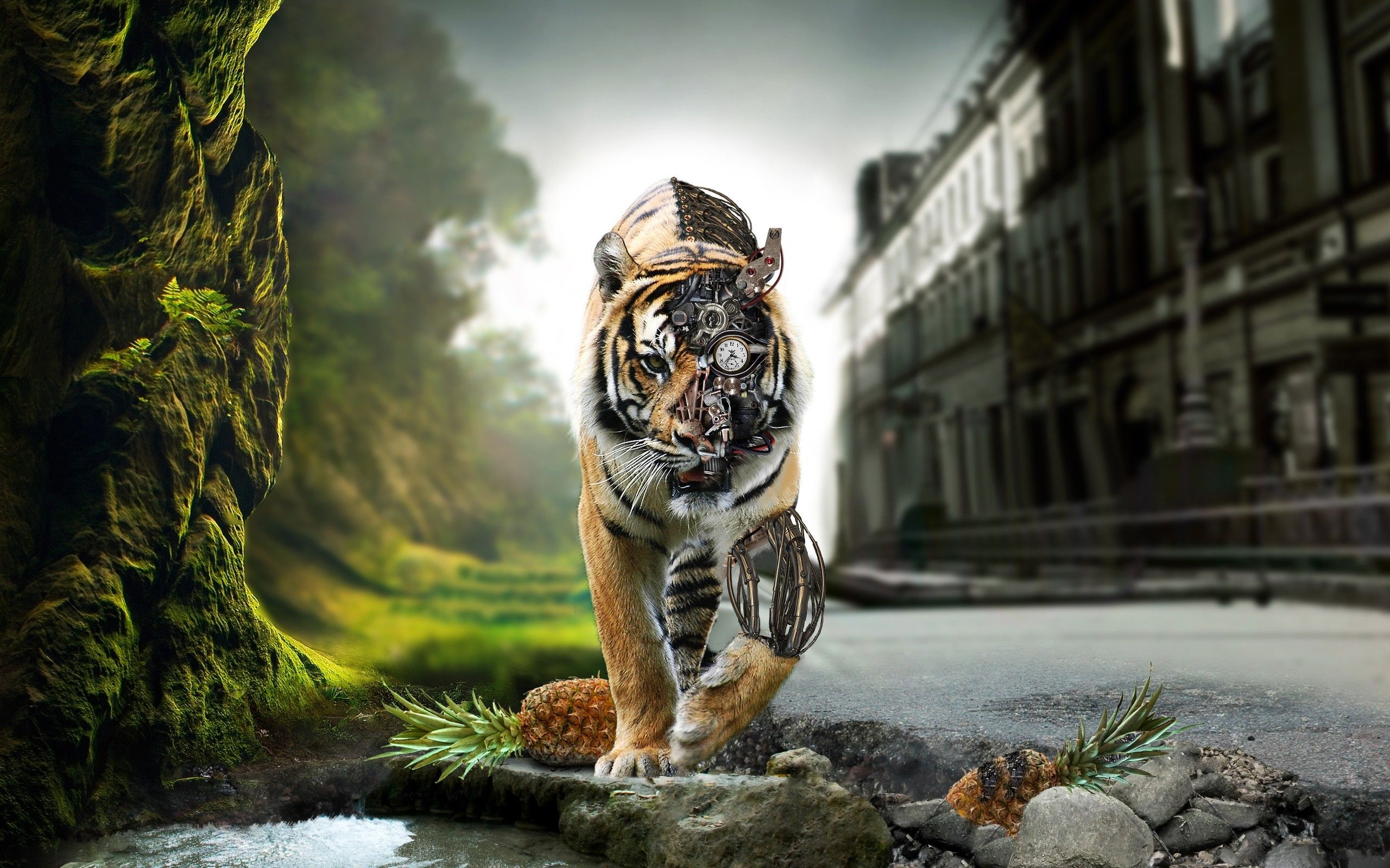 3D Tiger Bionic HD Wallpaper widescreen 1080P download