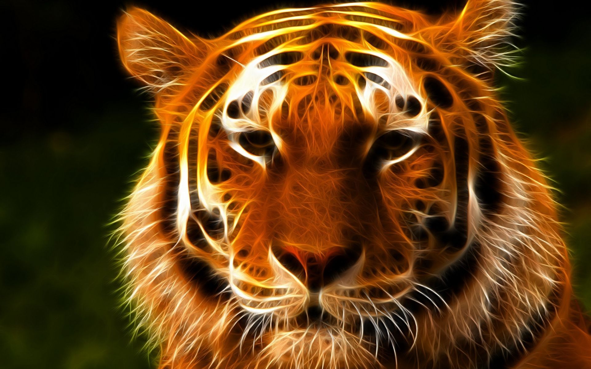Wallpaper Tiger Face Art - HD Wallpaper Expert