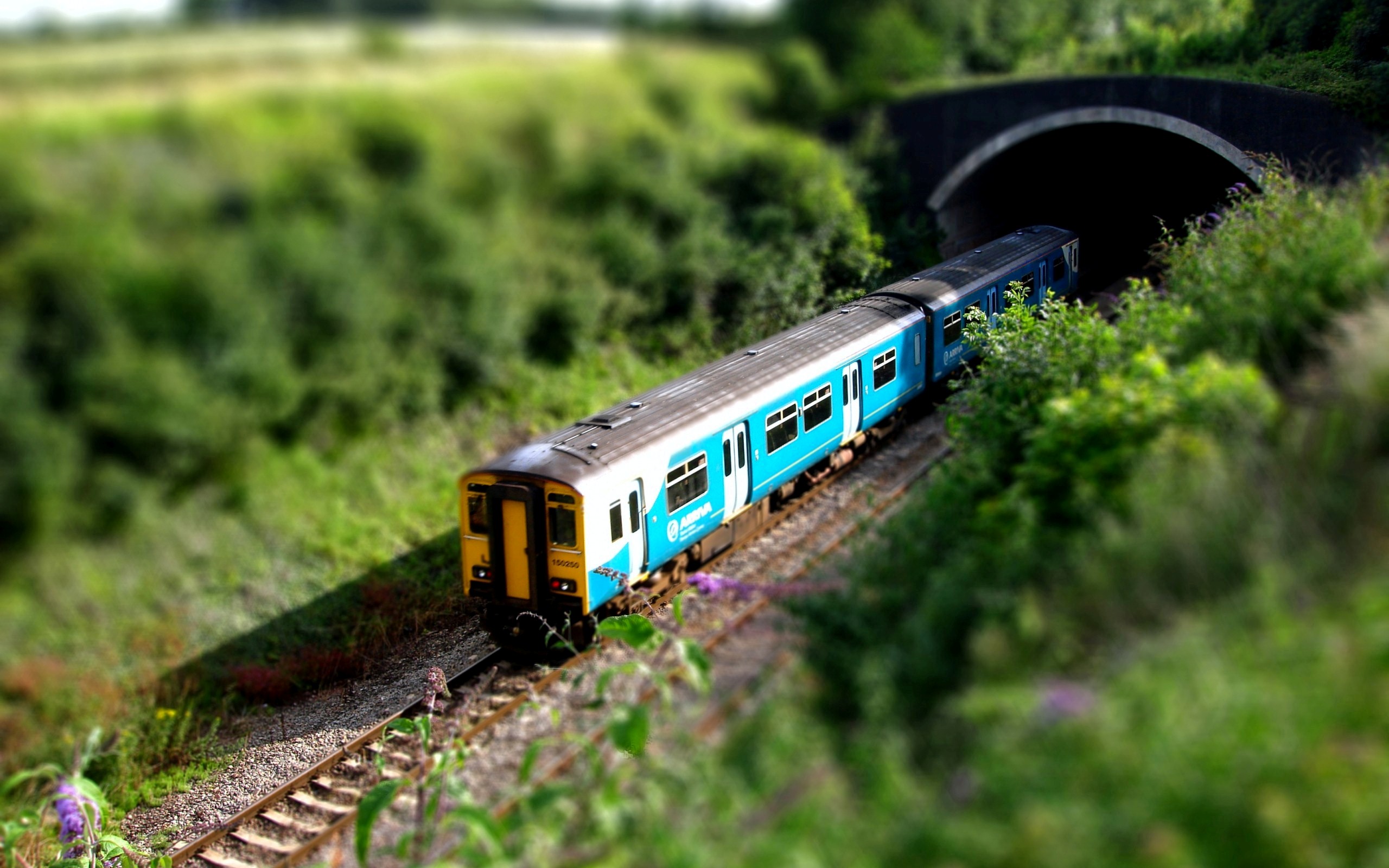 Beautiful Tilt Shift Wallpaper of Train | HD Wallpapers