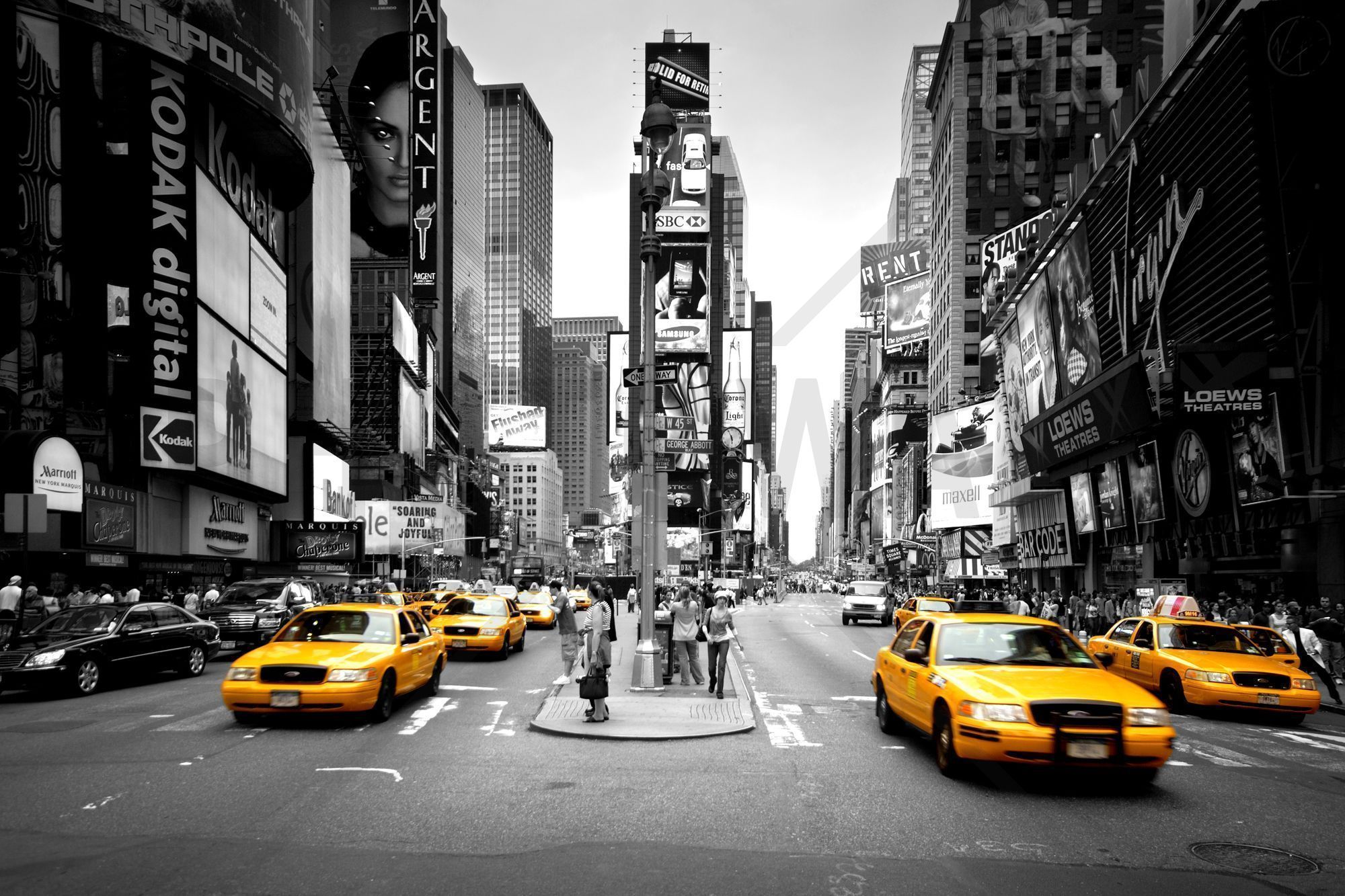 Times Square - Cabs Colorsplash - Wall Mural & Photo Wallpaper