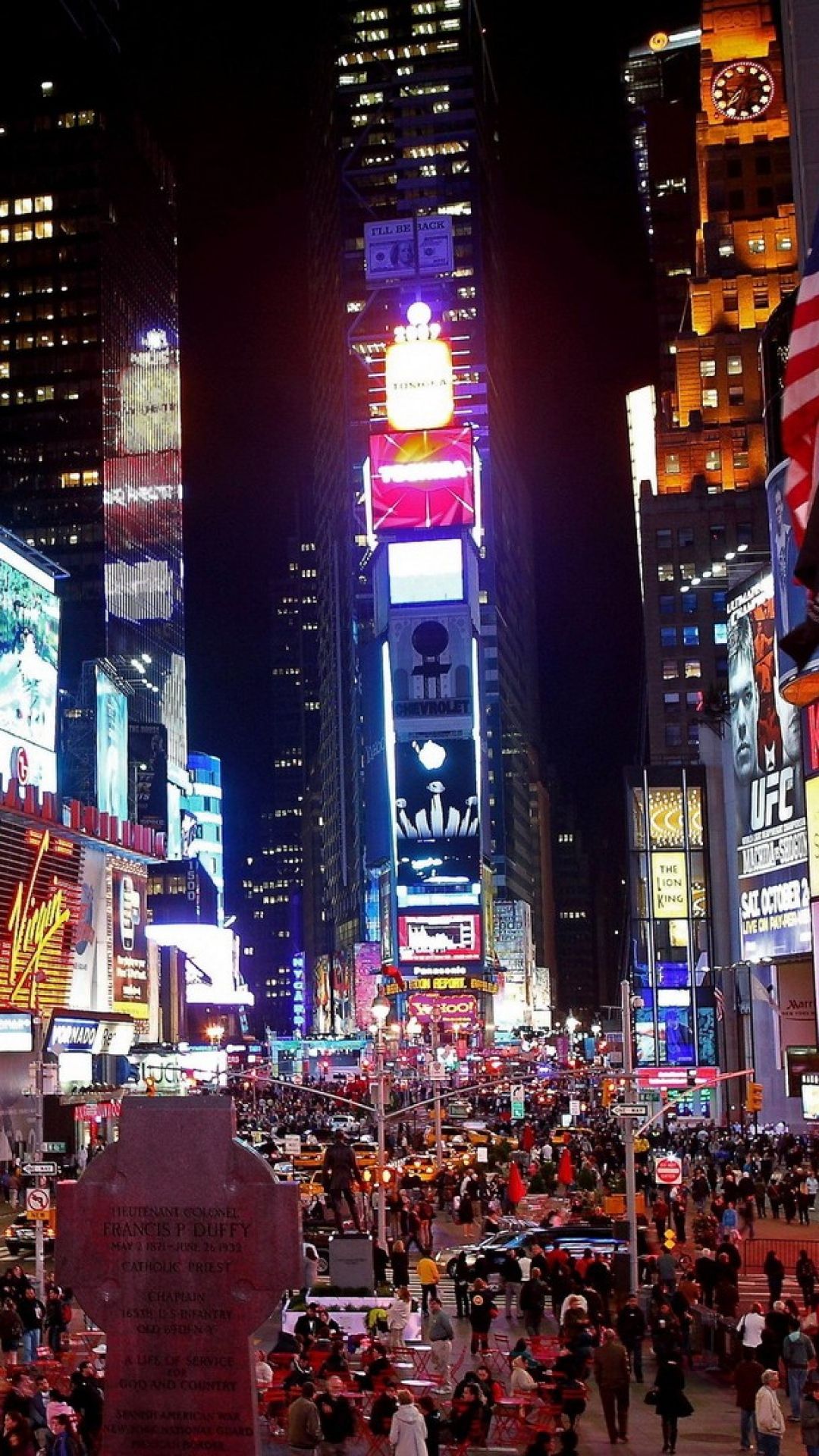 HD Background New York City Manhattan Times Square Street Night ...
