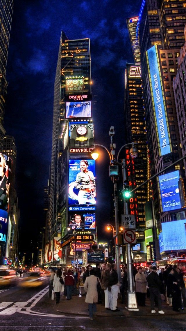 New York City Times Square iPhone 5 Wallpaper (640x1136)