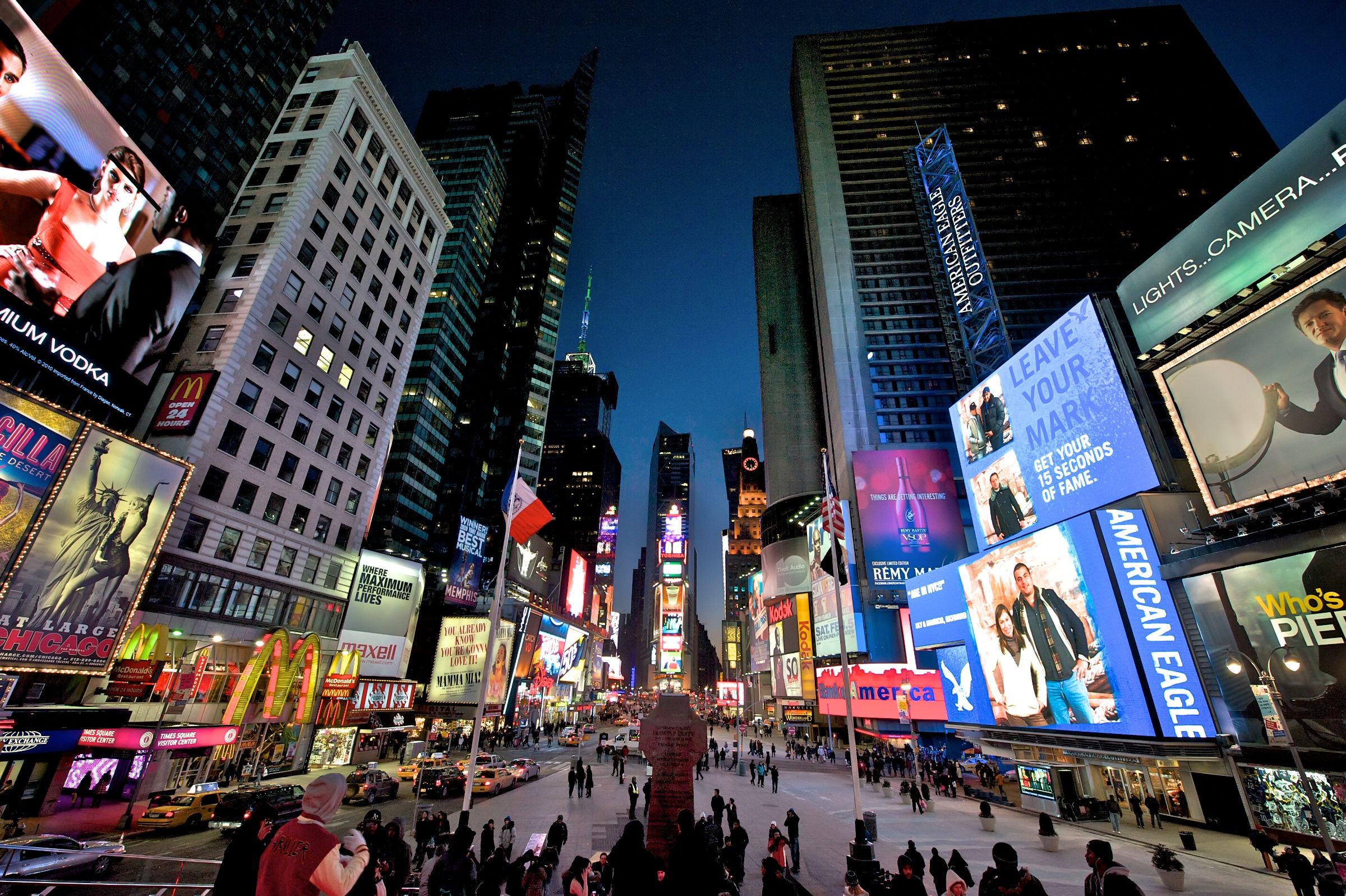 Times Square new york usa city cities neon lights traffic night ...