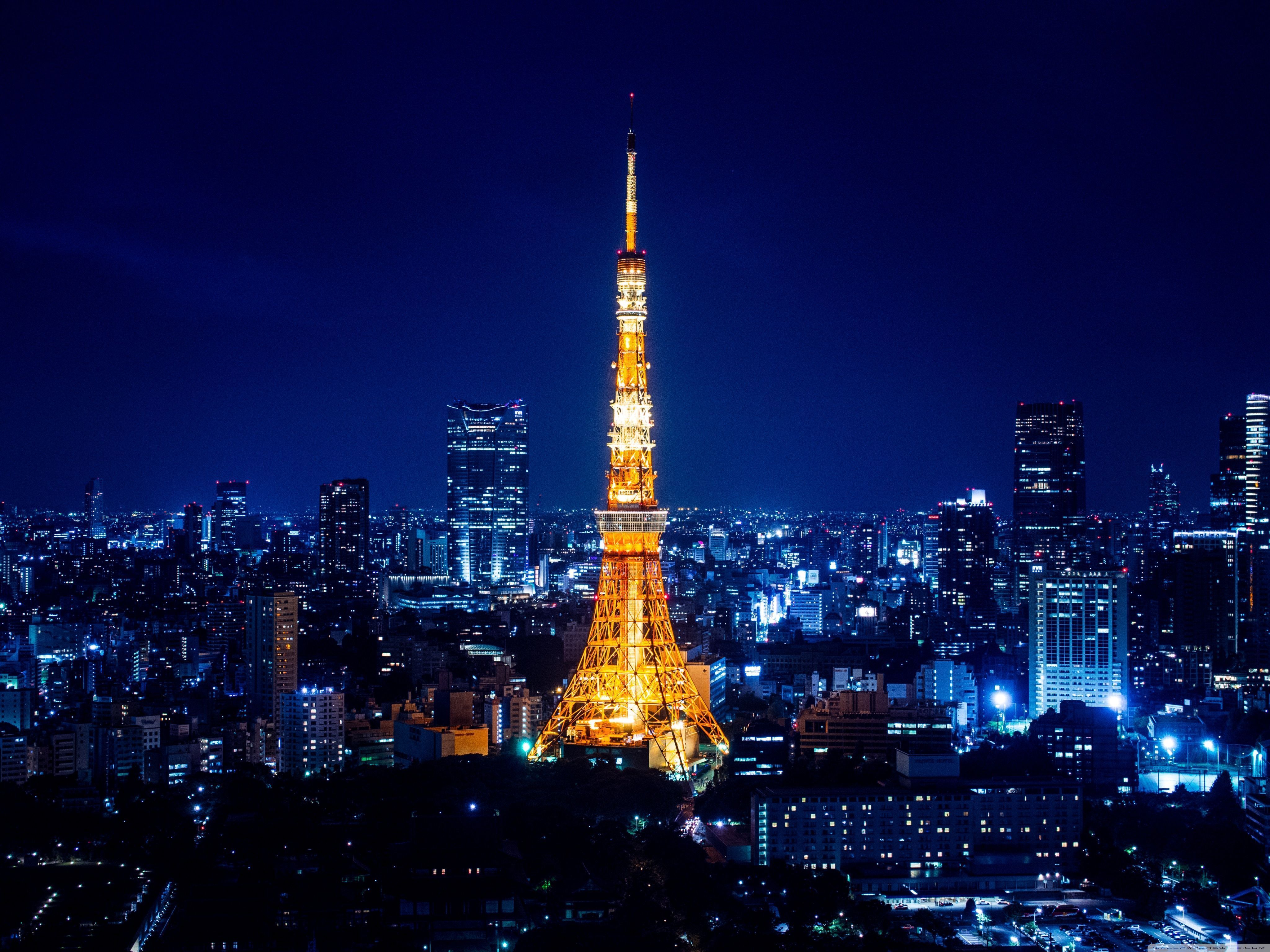 Night city, Lights, Tokyo tower, Big town wallpapers and images
