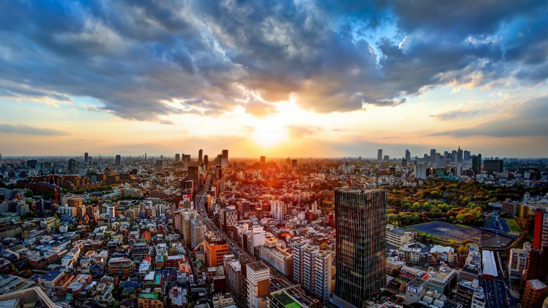 Tokyo City Aerial View Japan Wallpaper HD Free Download