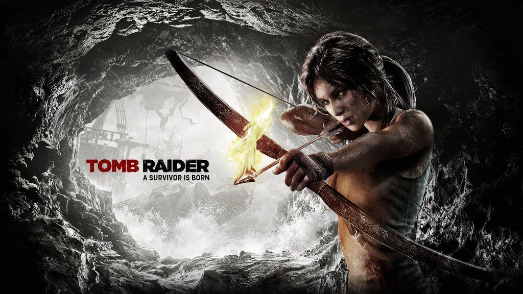 Tomb raider 2013 wallpaper bow and fire arrow 2 by atomicxmario d6364yq