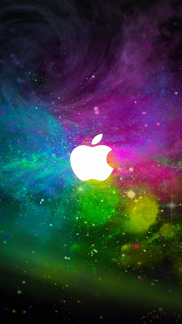 Apple logo colorful background - Best iPhone 5s wallpapers
