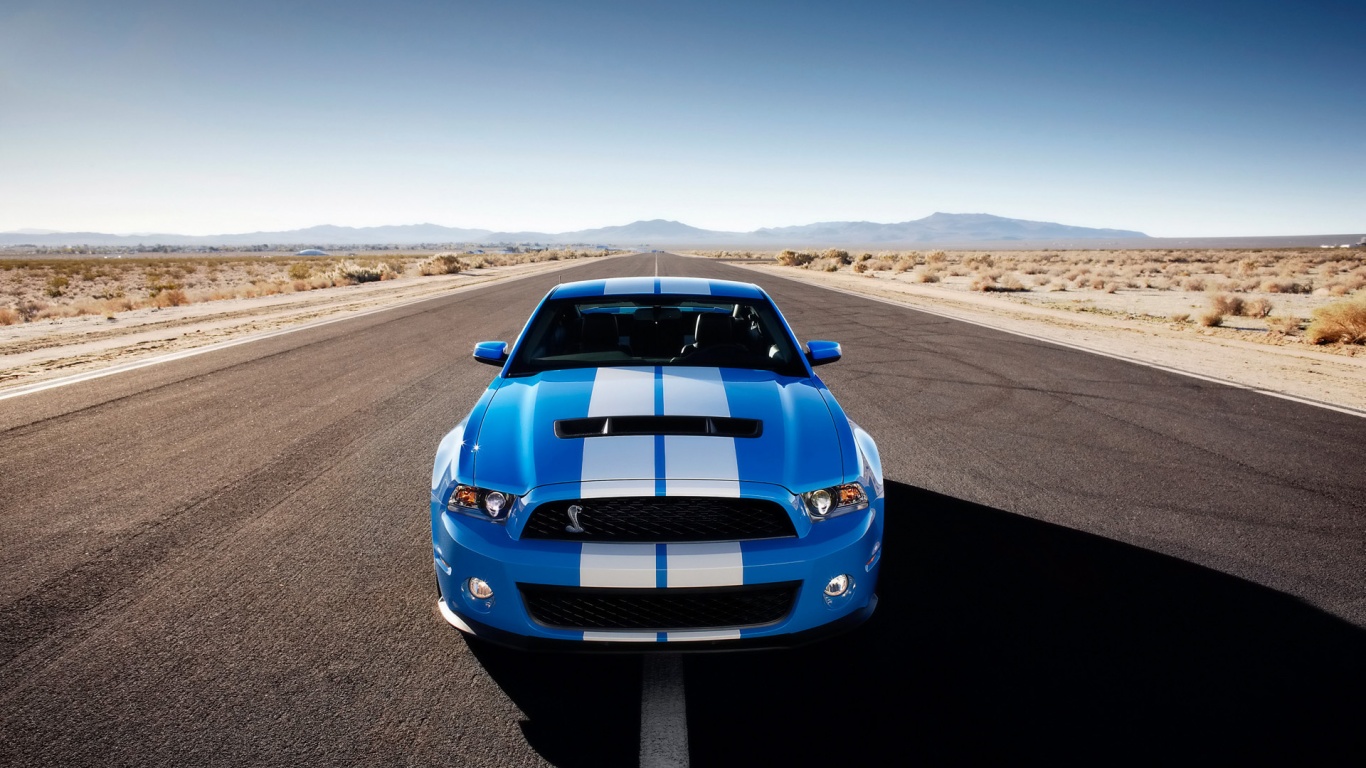 1366x768 Ford Shelby GT500 Front Top desktop PC and Mac wallpaper
