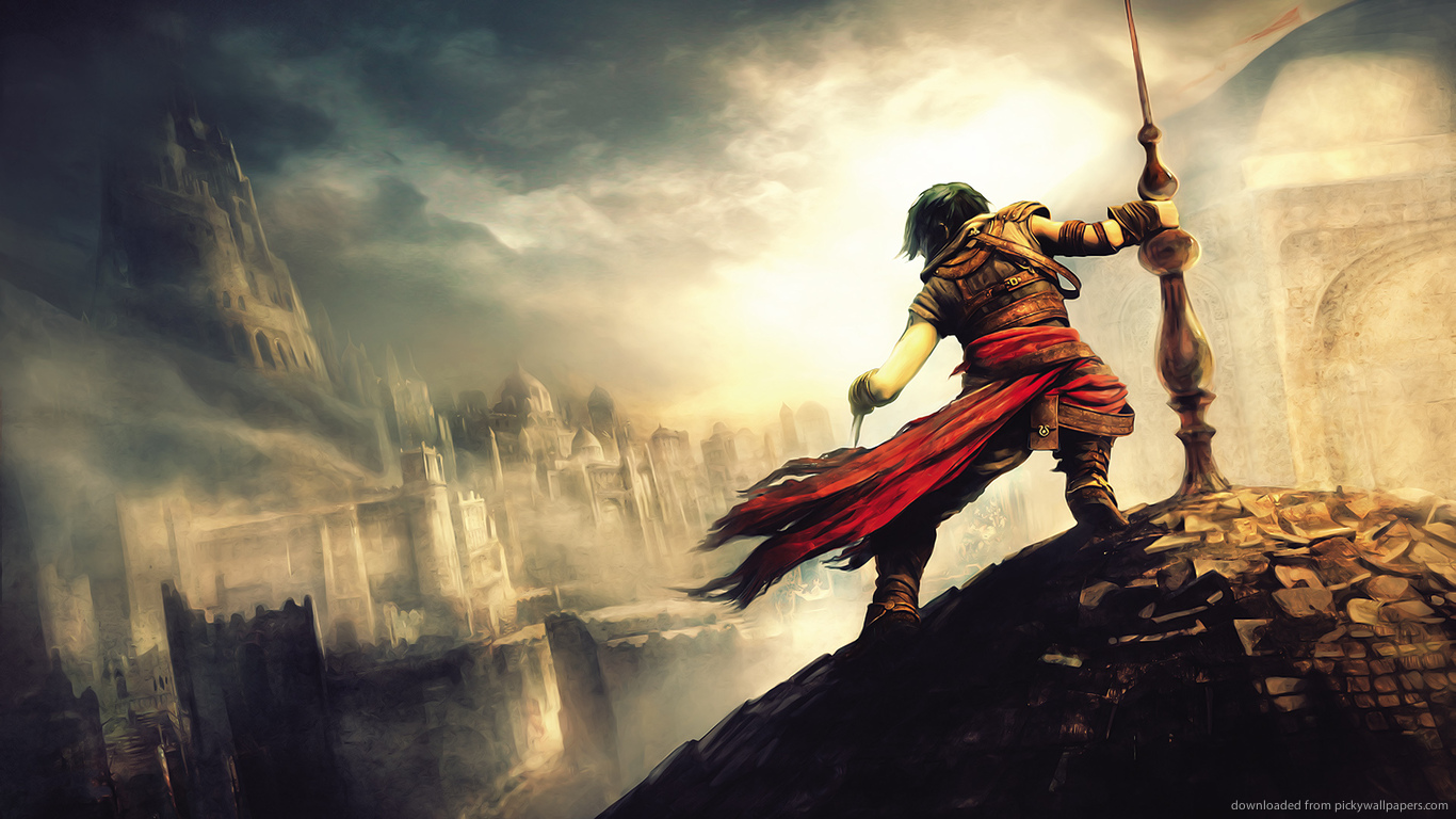 Download 1366x768 Prince Of Persia — On Top Of The Roof Wallpaper