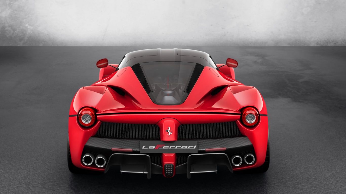 1366x768 2013 Red Ferrari LaFerrari Studio Rear Top Angle desktop ...