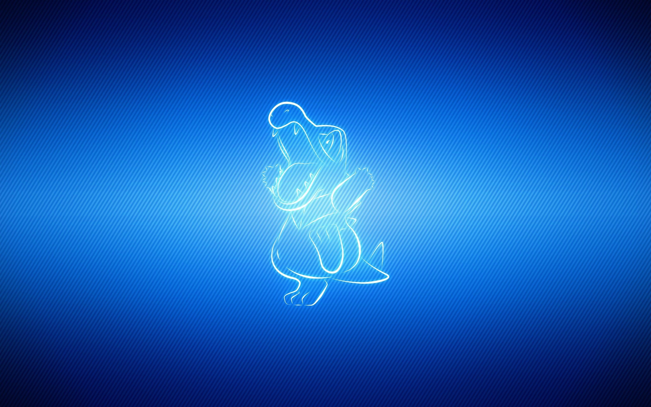 Download Wallpaper 2560x1600 Pokemon, Background, Blue, Totodile ...