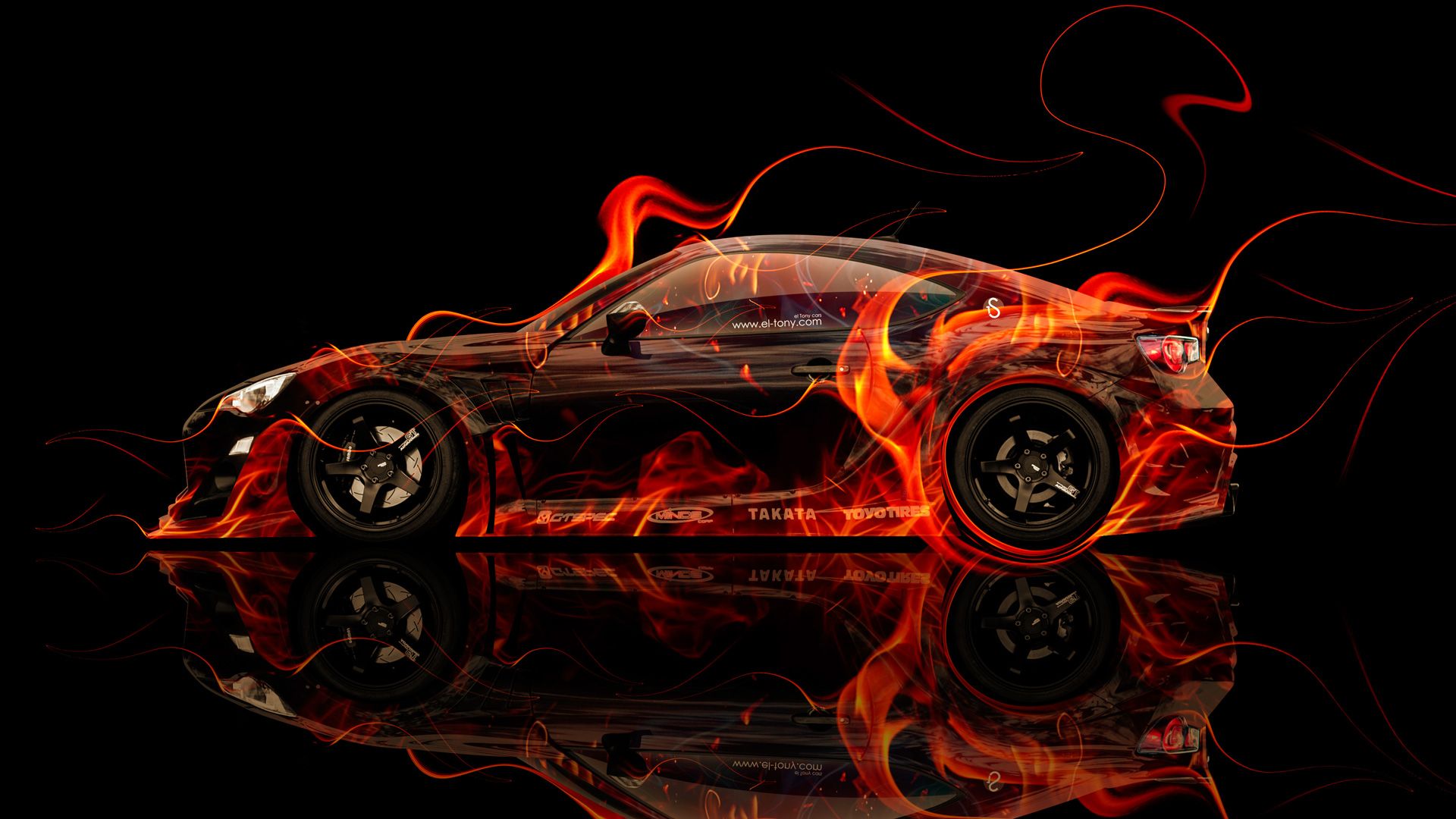 Toyota GT86 Tuning Side Fire Abstract Car 2014 el Tony