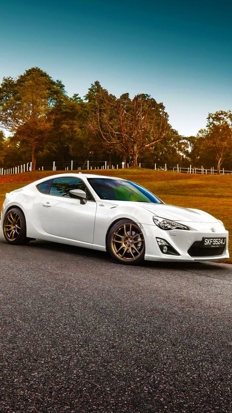 Download Wallpaper 750x1334 Toyota, Gt86, White, Side view iPhone ...