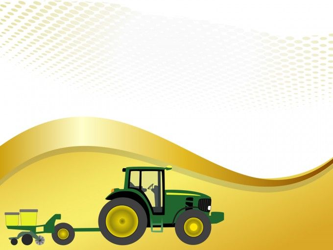 This free Farm tractor with planter PowerPoint Template is a light