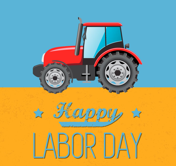 Labor Day Tractor background vector material cartoon Labor,Day ...