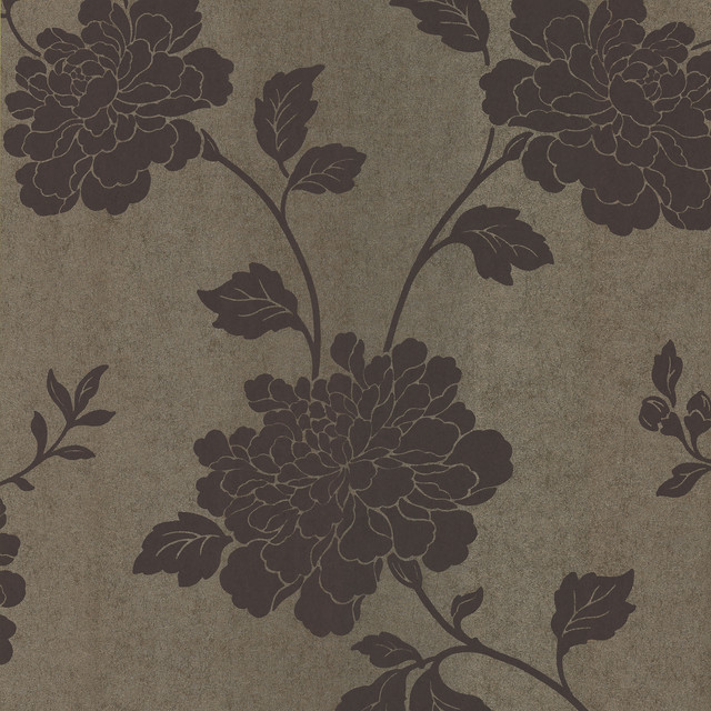 Salon Japanese Floral Wallpaper, Bolt - Traditional - Wallpaper
