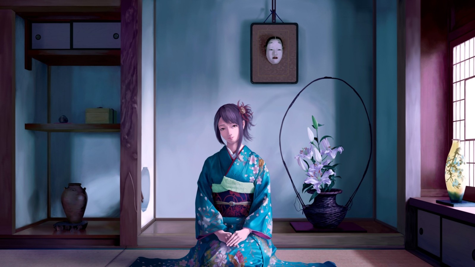 Japanese Anime Girl Traditional Wallpaper For Desktop & PC