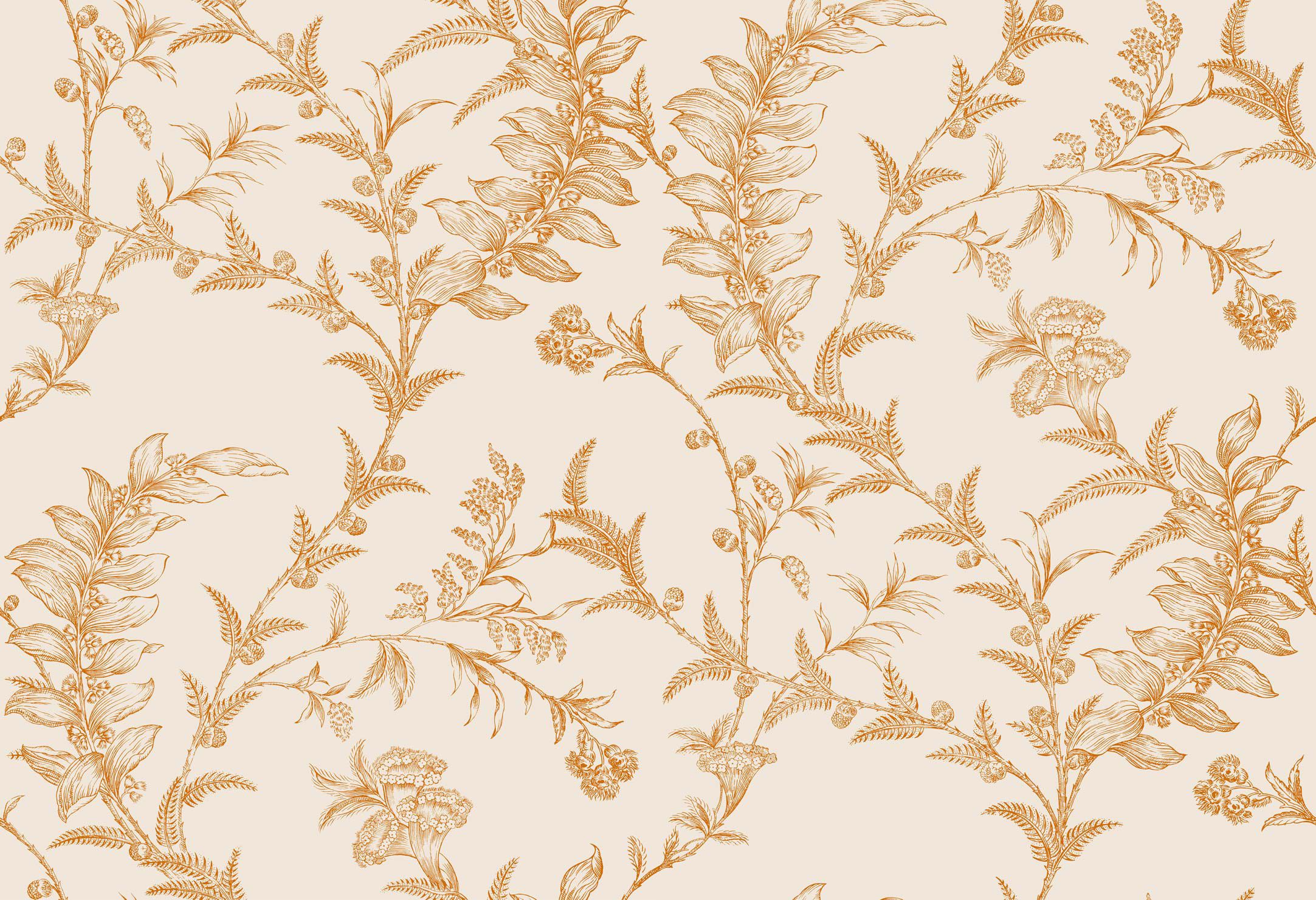 Nature pattern wallpaper / fabric / traditional - ARCHIVE