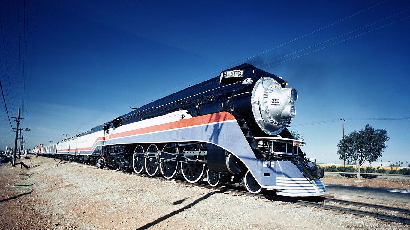 Download 1366x768 American Train Wallpaper