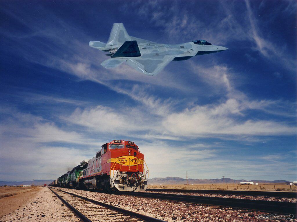 Santa Fe Train And Jet Plane Flyover - Transport Wallpaper Image ...